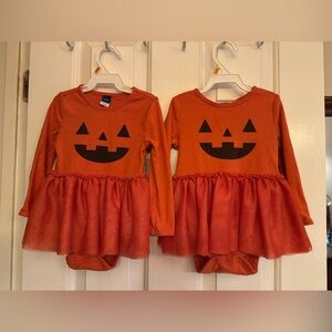 TWIN BUNDLE/ Old Navy Jack-o'-Lantern Kids One Piece with attached tutu